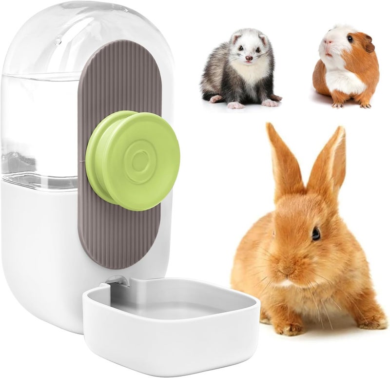 Kenond Rabbit Water Bottle,Hanging Automatic Water Dispenser for Cage (White, 28oz) - Image 1